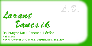 lorant dancsik business card