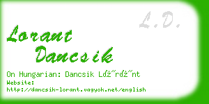 lorant dancsik business card